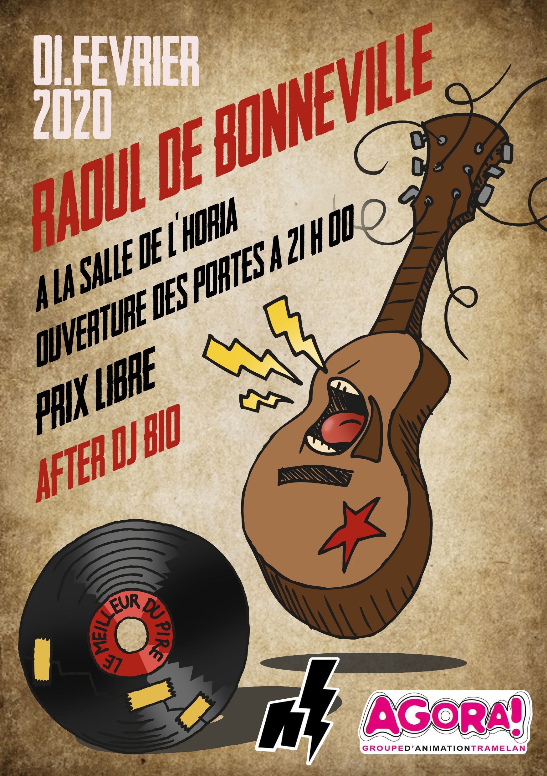 Affiche concert Raoul de Bonneville