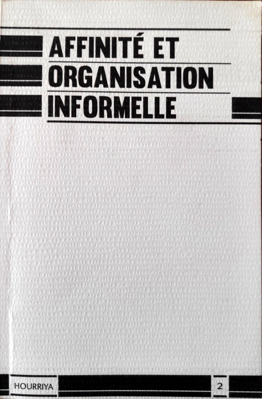 Couverture d’ouvrage : Affinité et organisation informelle